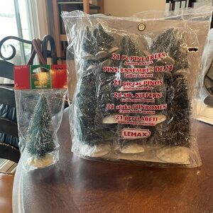 Lemax Village Collection Assorted Pine Trees, Set of 21 plus 1 both NIP